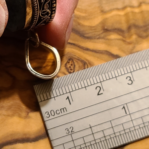 Faux kyanite azurite gemstone crystal silver pendant - Picture 6 of 7